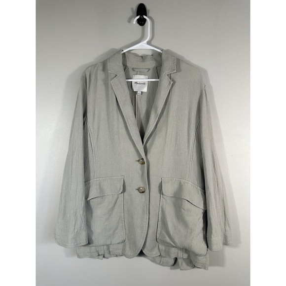 Madewell Jackets & Blazers - Madewell Blazer Womens Small‎ Green Breezewoven Larsen Linen Blend